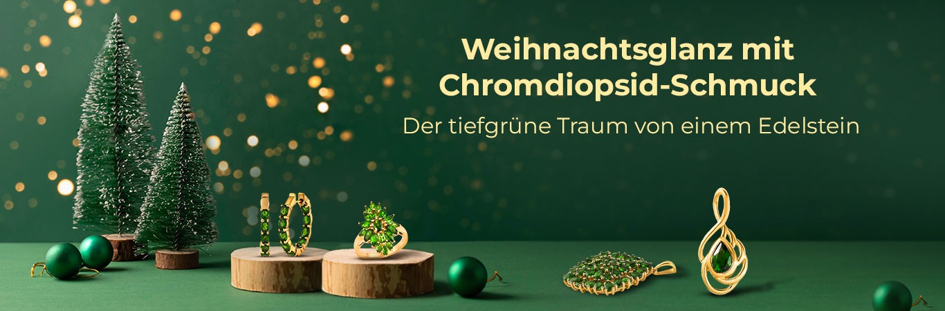 Weihnachtsglanz mit Chromdiopsid-Schmuck